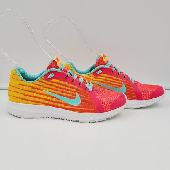 Nike Downshifter 8 Sneaker, Pink/Orange/Teal, Size 5Y - Picture 3 of 7